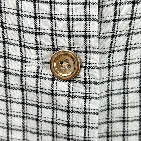 J. Crew Claudia White Plaid Linen Button-Up Mini Dress NWT - Picture 5 of 11